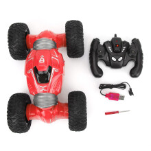 Carro de acrobacias com controle remoto para crianças, com torção multidirecional, design de carroceria de dois lados e ação Fast4WD - Bateria