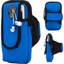 Brassard universel pour la course à pied, sac bandoulière, maille aérée respirante, fermeture velcro ajustable, double poche zippée pour