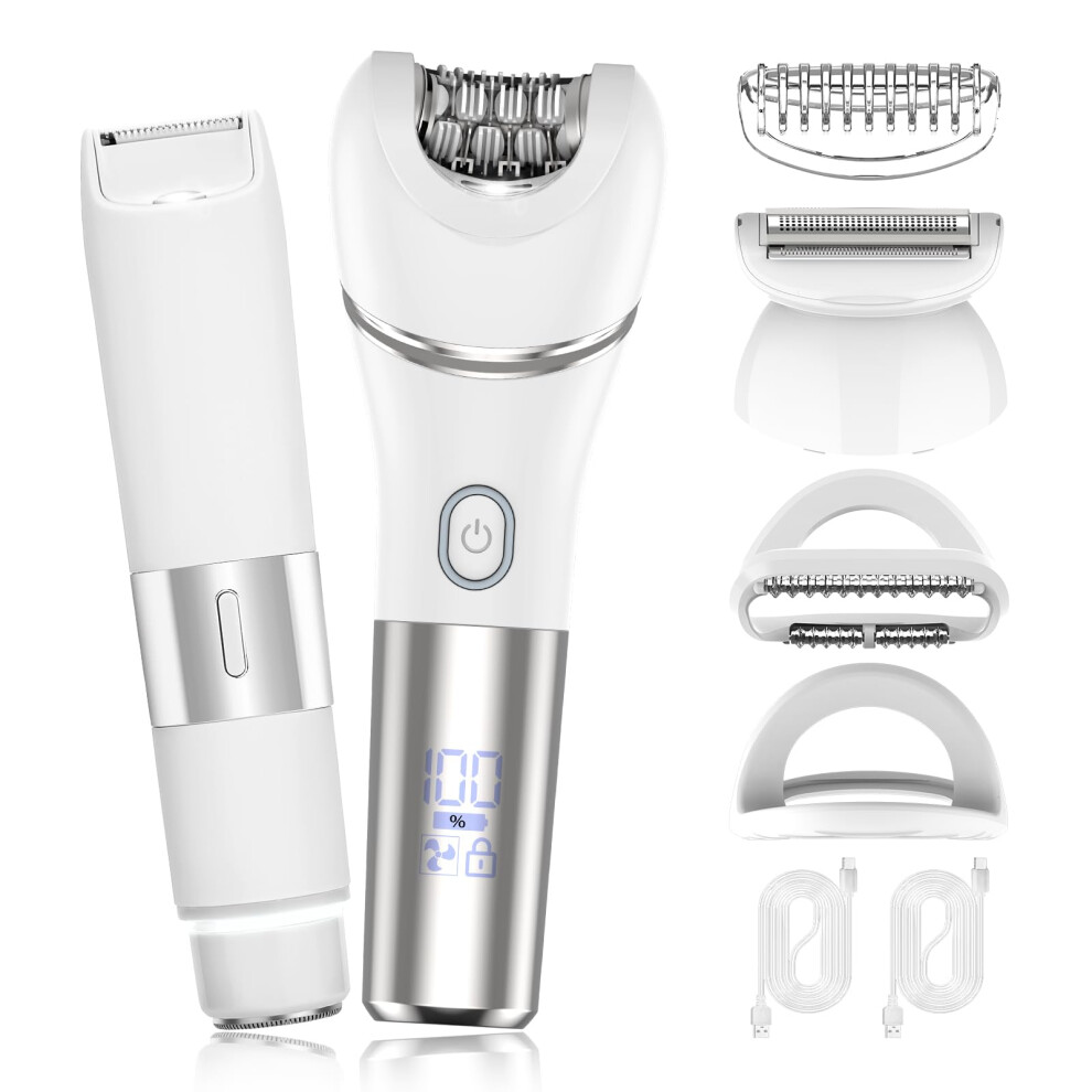 Light Epilator For Women Cordless Wet Dry Dual Head Bikini Trimmer With Led Painless Hair Removal