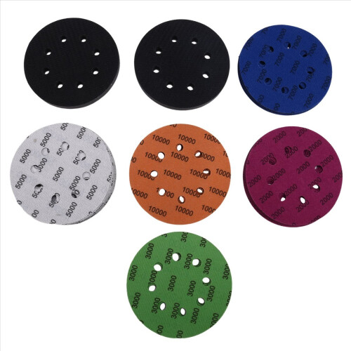 5 Inch Sanding Disc Hook and Loop 8 Hole Silicon Carbide Sandpaper wit 1