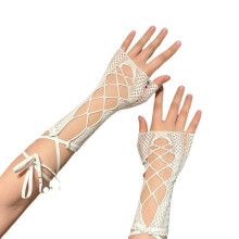 1pair Breathable Mesh Fashion Sleeves Youth Punk Sleeves-White