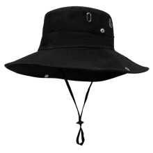 Elastic Adjustable Sun Hat For Gardening Beach-4 holes black
