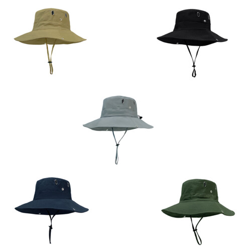 Elastic Adjustable Sun Hat For Gardening Beach-4 holes black 2