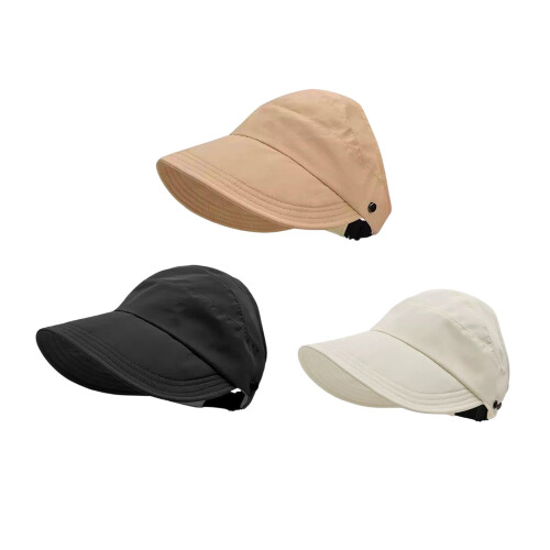 Breathable Ponytail Hat Women's Sunscreen Hat Adjustable-Khaki 1