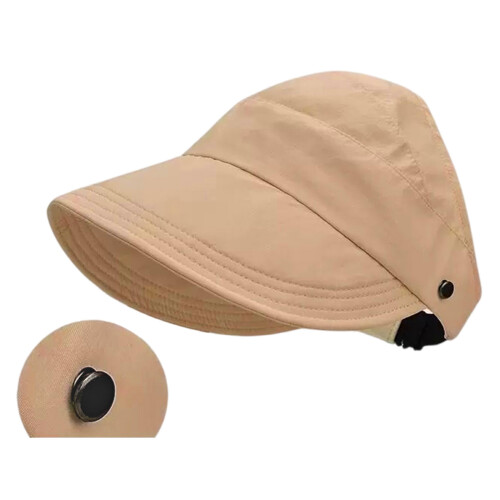 Breathable Ponytail Hat Women's Sunscreen Hat Adjustable-Khaki 2