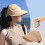 Breathable Ponytail Hat Women's Sunscreen Hat Adjustable-Khaki 7
