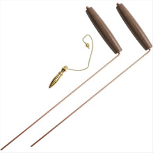 Wünschelruten-Set aus Messing, Walnussgriff, Kupfer-Wünschelruten und Pendel