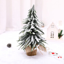 Lush And Durable Christmas Trees, Snow Flock Design With Pre-Lit Artificial Pine Trees, Realistic 20X13Cm Pvc Mini Flocked Trees For Year-Round Decor