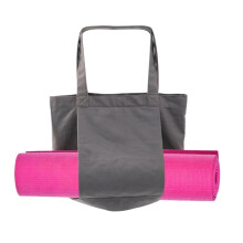 Yoga bag, yoga mat bag, large capacity, washable, foldable, lightweight, Pilates mat, bag, canvas, carry bag for fitness, dance, gym (Gray) Gray