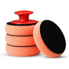 Conjunto de esponja aplicadora de cera ergonômica, kit de boina de polimento com base adesiva e adaptador de rosca para manutenção automotiva sem
