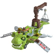 Caminhão de brinquedo transformável em dinossauro para crianças, com efeitos sonoros simulados, transportador de T-Rex com ação de empurrar e