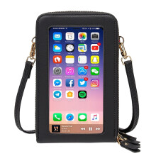 Dámska crossbody kabelka s nastaviteľným popruhom, ľahké puzdro na telefón s dotykovou obrazovkou, dizajnom peňaženky s RFID blokovaním a