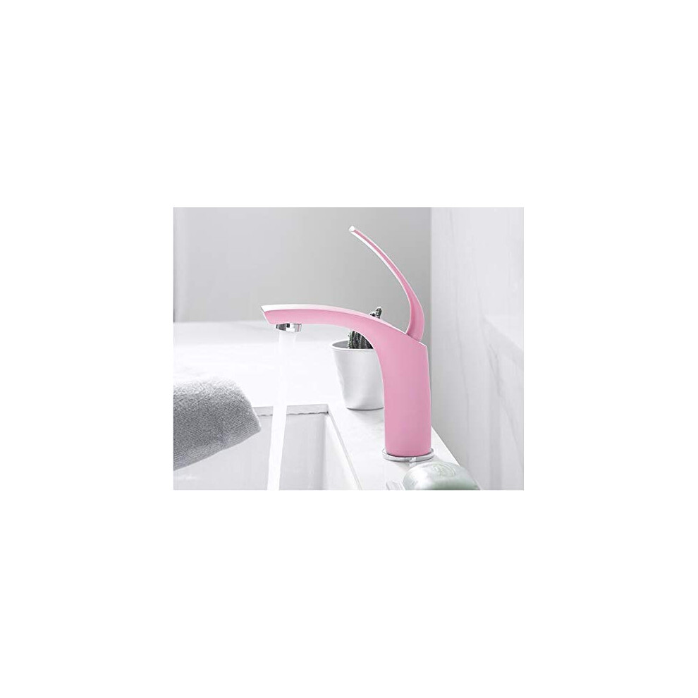 Basin Faucet Waterfall Mixer Tap With Hot And Cold Function Brass Sink Wash Crane Pink 9119770525109