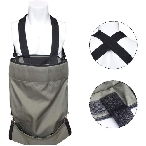 Fruit picking apron, a practical fruit harvesting apron for efficient picking with adjustable straps and ample storage space. 2