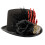 Gothic Tall Hat Carnivals Headwear Skeleton Hand-Black and red 7