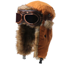 Casquettes d'hiver doublées de-Chapeau orange bronze co