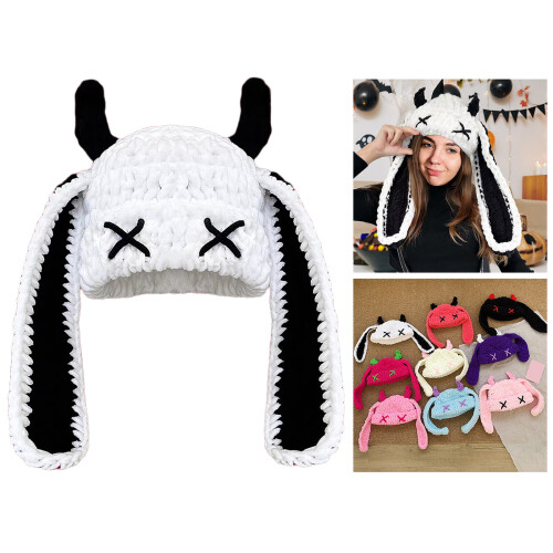 Corne de diable sans bords en peluche, pull à longues-Rose clair 2