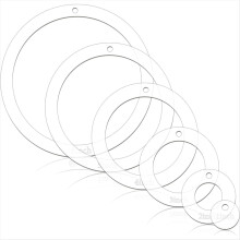 6 Pcs Circle Quilting Acrylic Template 1/2/3/4/5/6 Inch Ruler for Clea