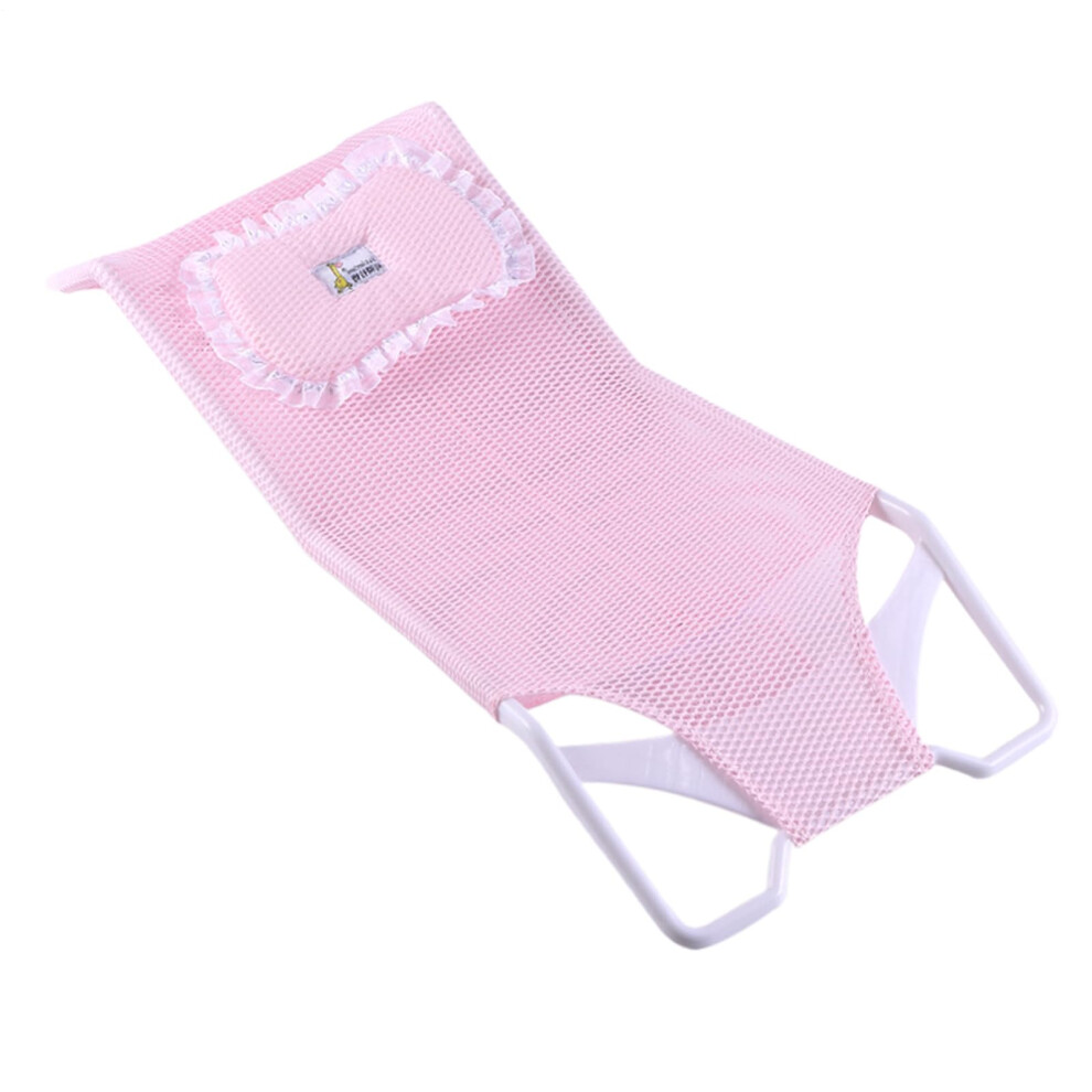Baby Bath Support Net Cushioned Seat with NonSlip Mat for Newborns 06 Months Pink