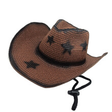 Adjustable Breathable Western Hat Sunproof Straw-Coffee color