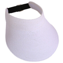 Chapeau d'été en paille à la mode, protection solaire,-Blanc