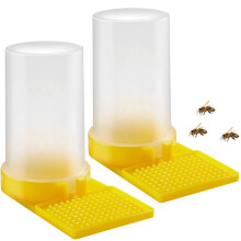 2 Pack Bee Water Feeder with Transparent Level, Beehive Entrance Drinking Bowl for Outdoor Beekeeping