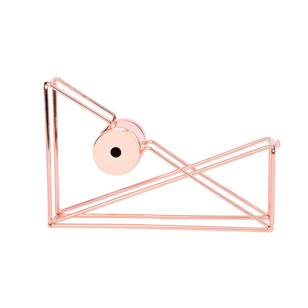 Roll Tape Holder, Wire Tape Dispenser Rose Gold Metal Tape Hold Desktop Roll Tape Pen 9119770525697