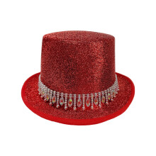 Chapeau Fedoras de cérémonie de mode, chapeau Jazzy,-Rouge