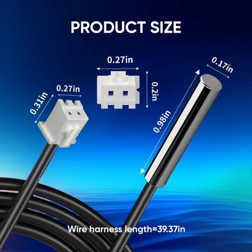 6 Pcs 10K Temperature Sensor Probe, 1 Meter Waterproof Thermistor, Sta 2