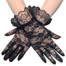 2lots Stylish Long Arm Gloves Breathable Lace Gloves-Black