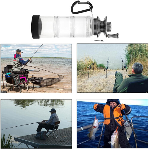 Multifunctional bait container with hook holder, 15.5 cm, compact, white. 1