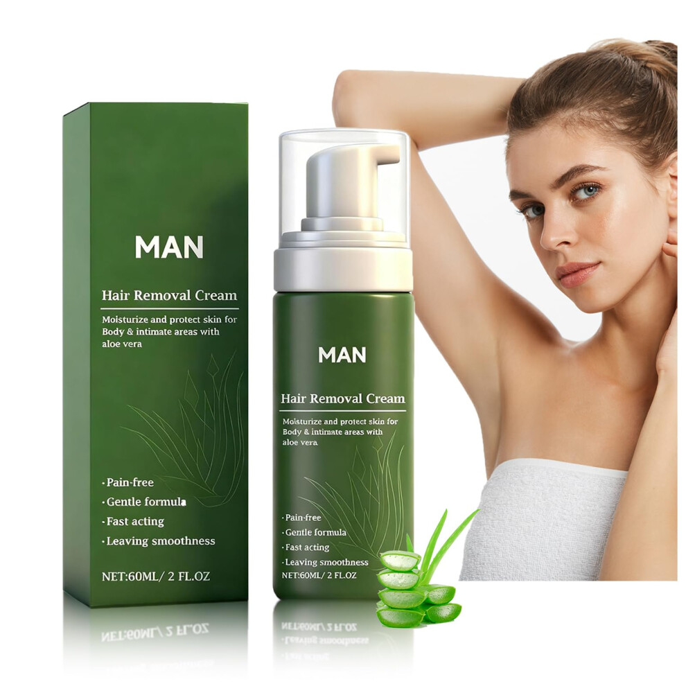 Hair Removal Cream for Men and Women with Moisturizing Aloe Vera for Face and Body Smooth Skin