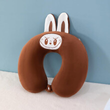 Memory Foam Travel Neck Pillow UShaped Slow Rebound for Car Flights Office Nap (Brown)