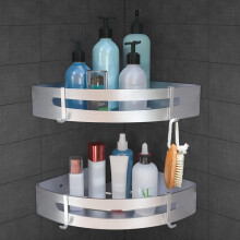 Cestas triangulares para baño, organizador de esquina de aluminio espacial con fácil instalación, estante de ducha sin perforaciones que ofrece