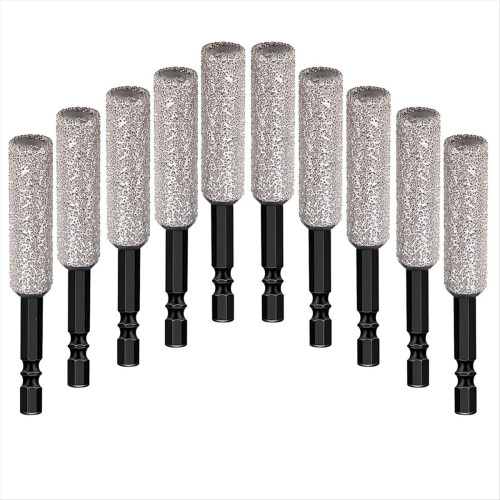 10-Pack 12MM Dry Diamond Core Drill Bit Set for Ceramic,,Tile,Glass,Ma