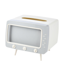 Retro tv-vormige tissueboxhoes, creatieve tv-vormige multifunctionele opbergoplossing met telefoonhouder voor een unieke bureaudecoratie in je