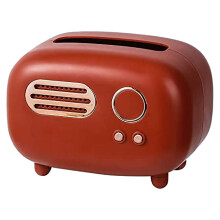 Retro radiostijl hoes voor tissuebox, gemaakt van ABS-materiaal, eenvoudig te installeren, uniek ontwerp voor badkamer, slaapkamer, keuken of