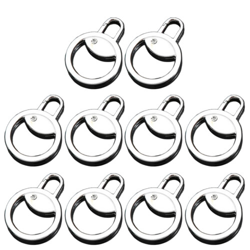 10 stks Metalen Rits Pull Slider Puller Afneembare-zilver