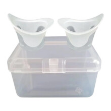 2 Pack Silicone Eye Wash Cups with Leakproof Measuring Rim for Gentle Eye Rinse and Makeup Cleaning, White