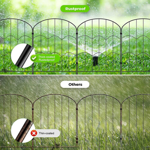 Garden Fence Panel Rustproof Picket Tall Decor Landscape Iron Wire Bor 2
