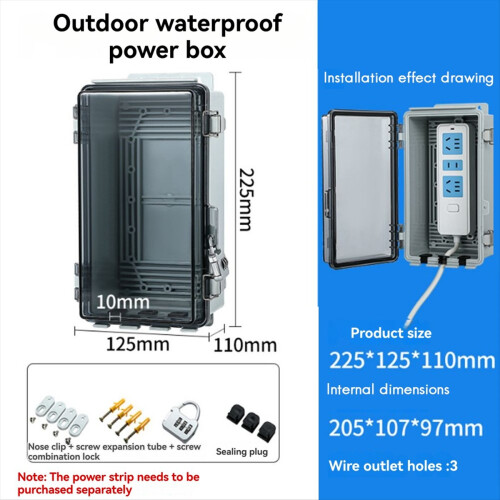 Outdoor Extension Cord Cover Waterproof Electric Junction Socket Box E 2