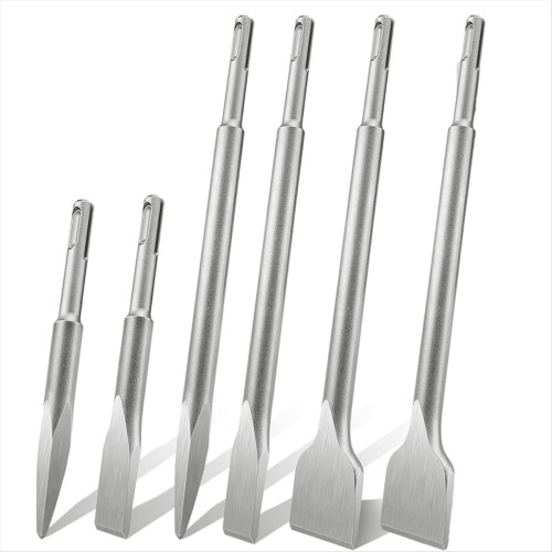 SDS Plus Chisel Set,6pcs Tile Spade Drill Hammer Set for Concrete,Maso 1