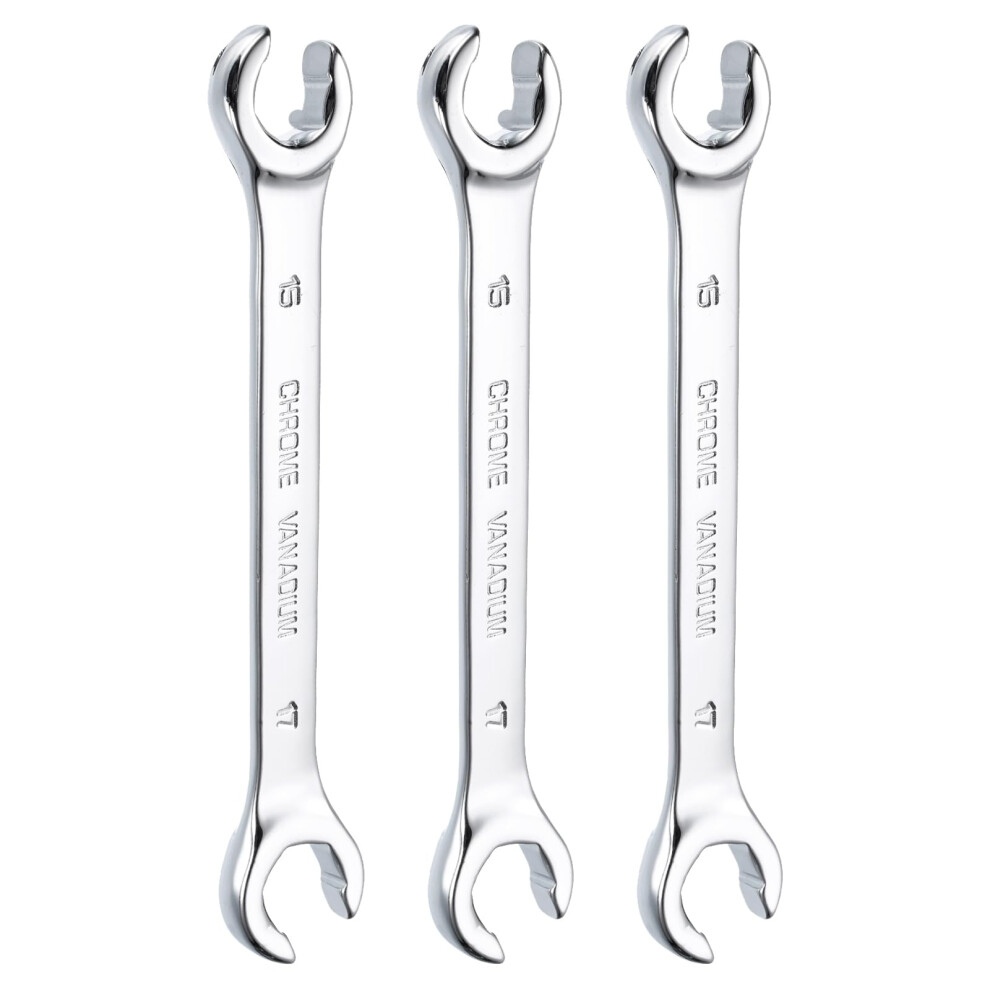 15 Mm X 17 Mm Metric Wrench, Hard Steel, Chromeplated, 3Piece Set 9119770527745