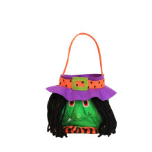Netkaná halloweenska dekorácia, opakovane použiteľná taška na darčeky na Halloween, taška so sťahovacou šnúrkou s odolným a priestranným