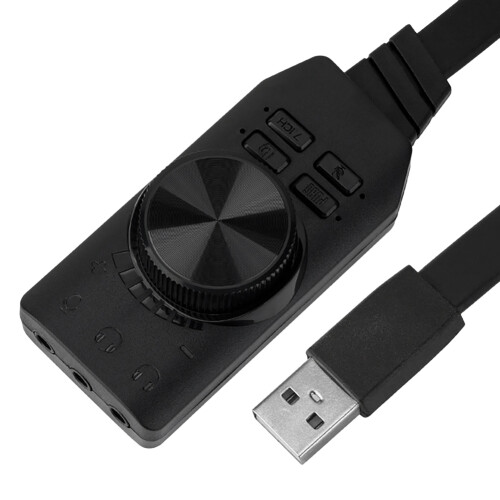 USB Sound Card Adapter 7.1 Channel 3.5mm Audio Interface USB2.0 Microp