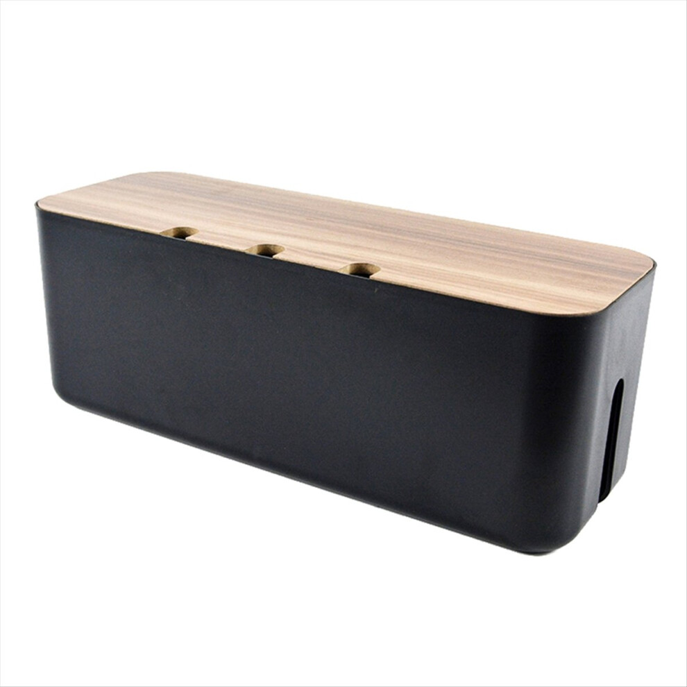 Photos - Cable (video, audio, USB) Wood Cover Cable Management Box Wire Junction Board Storage Hide Wires