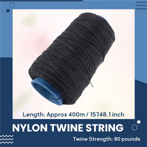 400m 80lbs Nylon Twisted Bowstring Thread Fishing String Sewing Cord Kite , Black 2