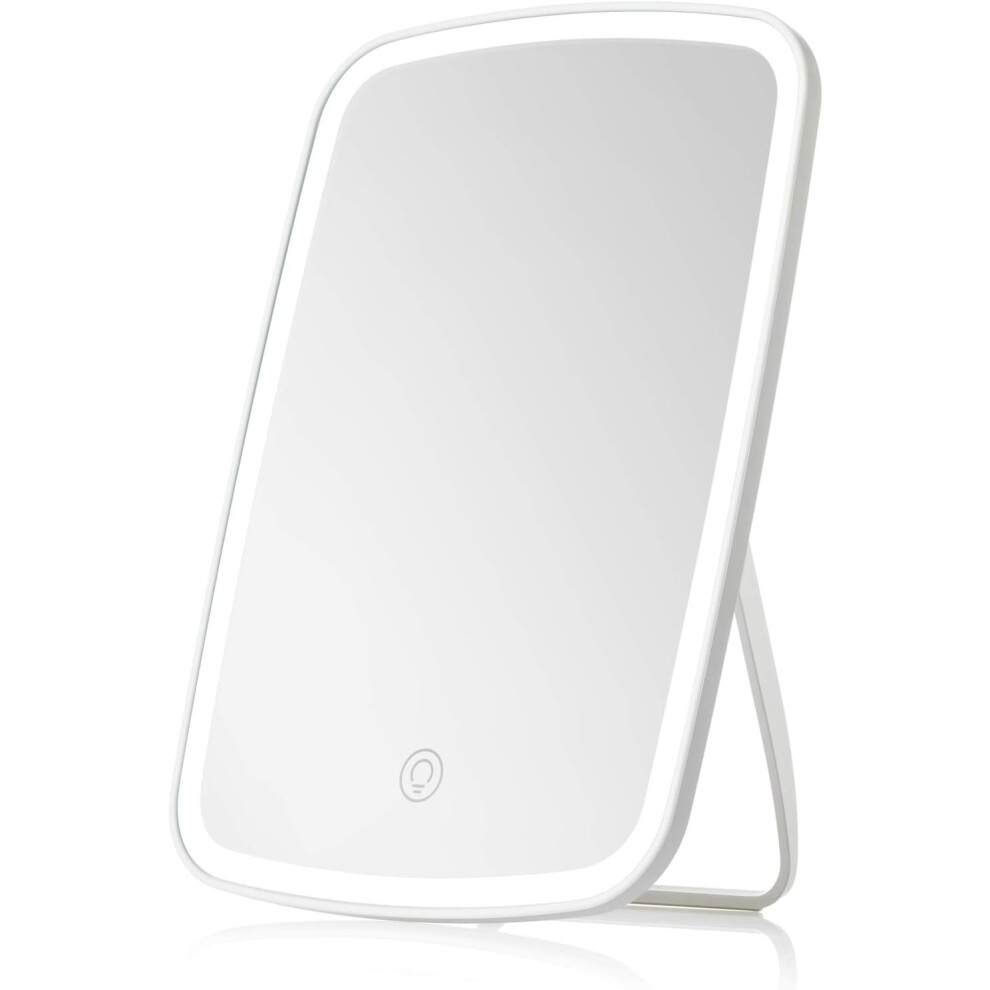 Portable & Lightweight Makeup Mirror, High Quality Glass Lighted Handheld Mirror with Magnifying Mirror & USB Rechargeable, Adjustable Angles for Trav