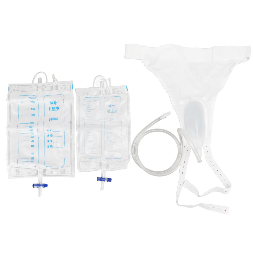 Professional 1000mL Urinary Bag Medical Silica Gel Leg Urine Container Anti Reflux Valve Breathable Wearable Design for Elderly Mobility Disorders