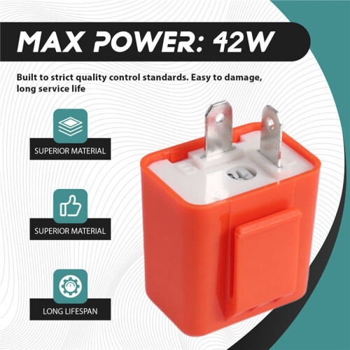 2 Pin Motorcycle Speed Adjustable LED Turn Signal Indicator Flasher Relay 12V 1